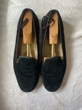 Stubbs & Wootton Black Velvet Loafers